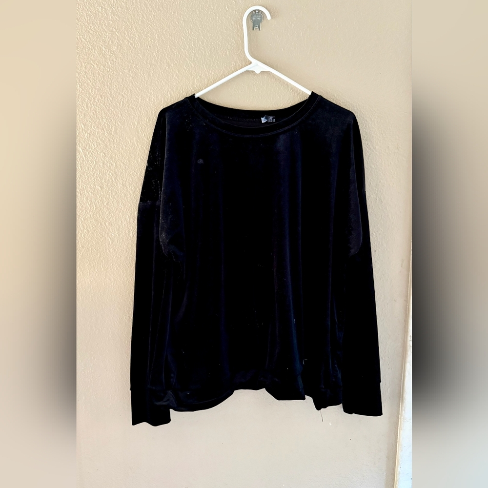 Black Velvet Long Sleeve Top